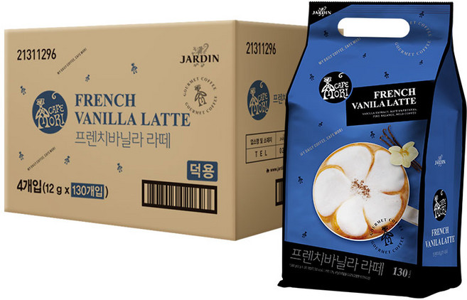 쟈뎅 까페모리 쟈뎅 프렌치 바닐라라떼, 12g, 130개입, 4개