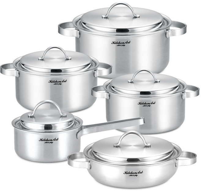 키친아트 프리미엄 통3중 냄비 세트 인덕션 IH, 5종, 5개