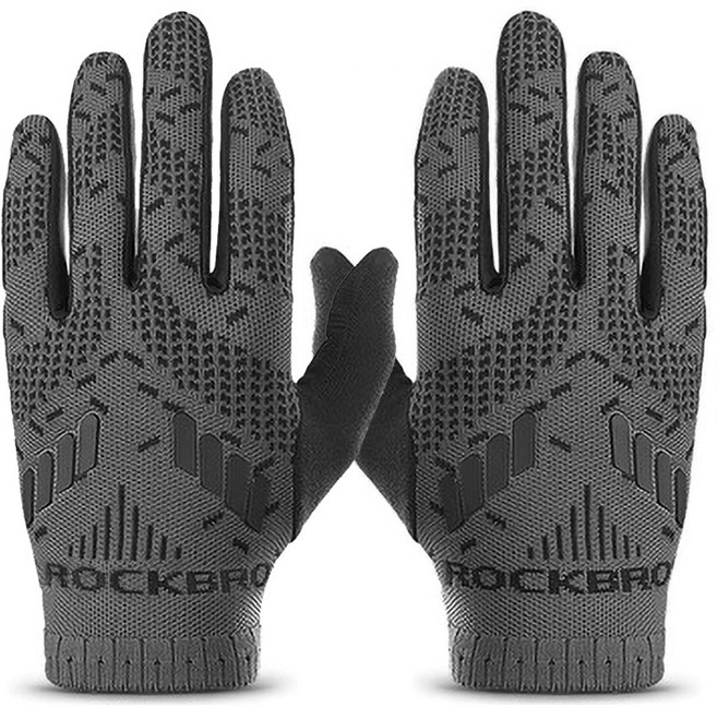 락브로스 니트 SBR 스마트폰 터치 자전거 장갑 S255, 그레이