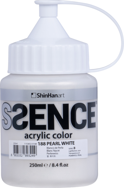 신한에쎈스 아크릴컬러 Bottle 물감 B 시리즈 펄 화이트 188, 250ml, 1색