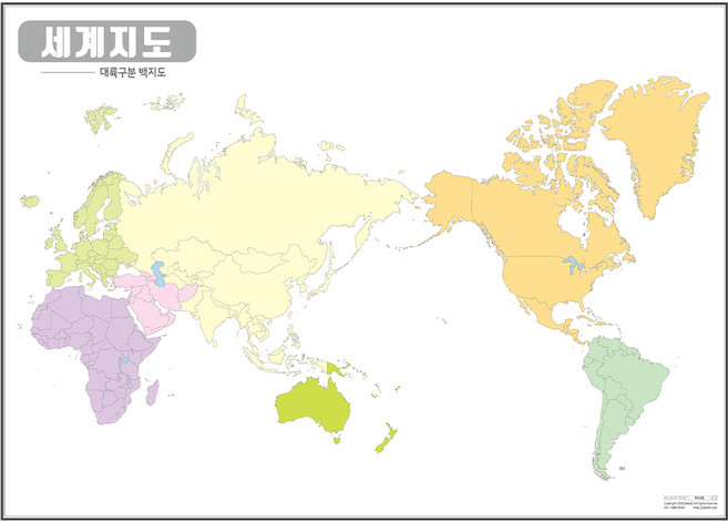 지도닷컴 세계지도 대륙구분 백지도 화이트 양면코팅형 110 x 78 cm, 1개