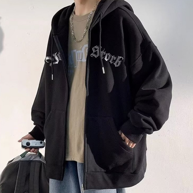 DM 로브 레터링 후드집업