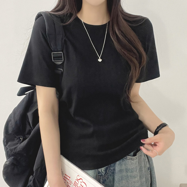 모브린 밀크 레귤러핏 반팔 티셔츠