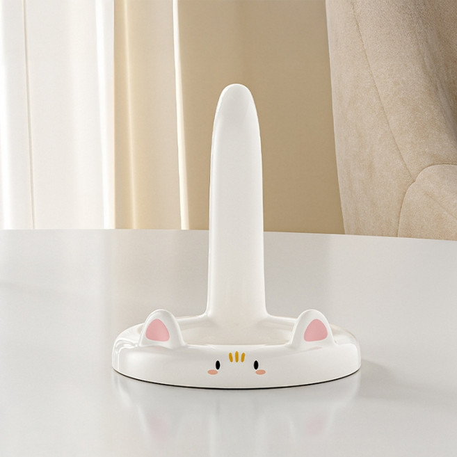 마구와구 고양이 꼬리 귀여운 휴대폰 스탠드 거치대 MHJ081, 화이트, 2개