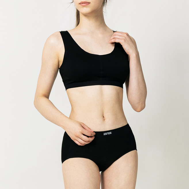 TERAWOOD 女性透氣日常優質熱壓莫代爾無痕內衣 + 三角內褲組
