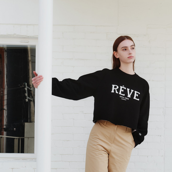 마인드브릿지 여성용 레터링 크롭 맨투맨 MYTS2210