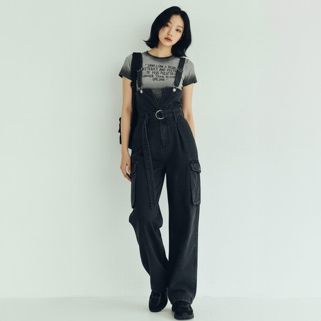 메이첼 티엘 어반무드 서스펜더 카고 와이드팬츠 12348