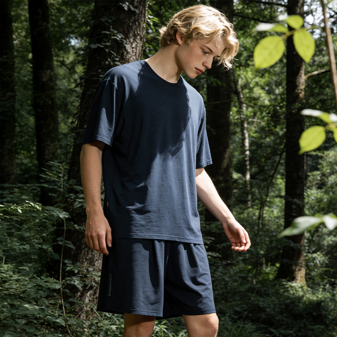 이너쿠키 남성용 모달 반팔 잠옷 상하의 세트