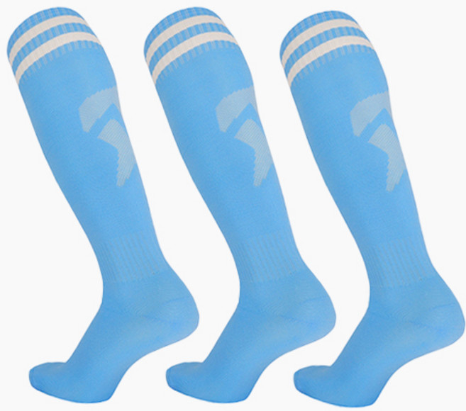 남성용 축구 논슬립 스포츠 니삭스, 스카이, 3세트