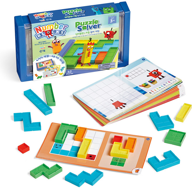 러닝리소스 넘버블록스 퍼즐 솔버 게임 세트, 혼합 색상, 1세트