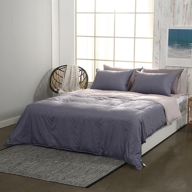 라셀렌 헝가리 거위털 다운 70% 알러지케어 구스이불 봄여름용 220g, 네이비