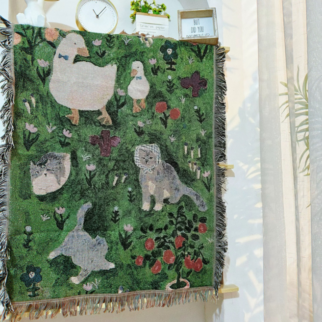 은희마법 디자인 겨울용 태피스트리, 힐링 냥이