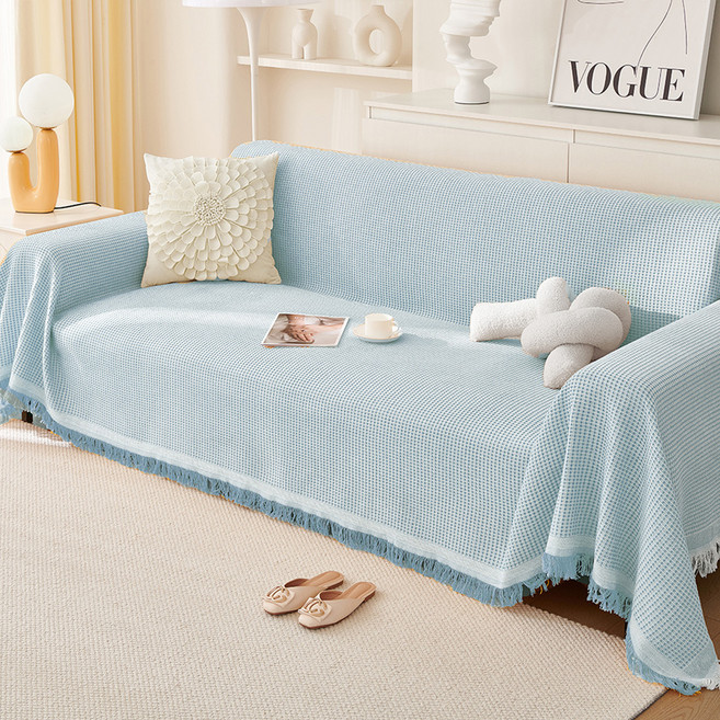 생활업글연구소 물세탁 가능한 소파커버, 스카이블루, 1개