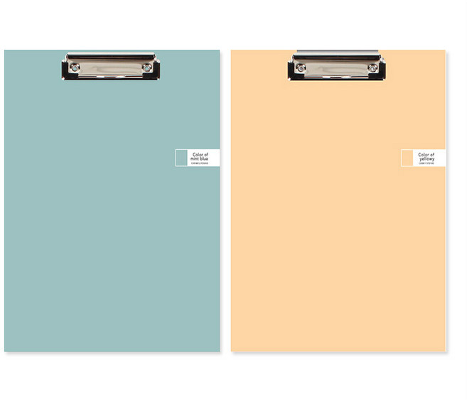 톡톡팬시 CMYK 컬러 클립보드 A4 2종 세트, 민트 + 옐로우, 1세트