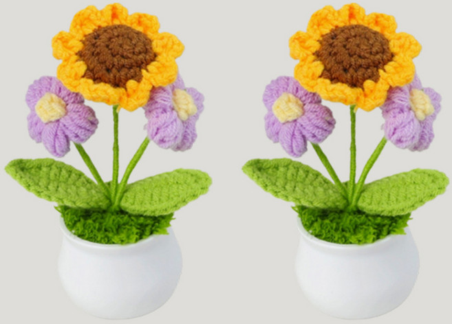 Allode 納骨塔人造花 2入, 04 紫色雛菊