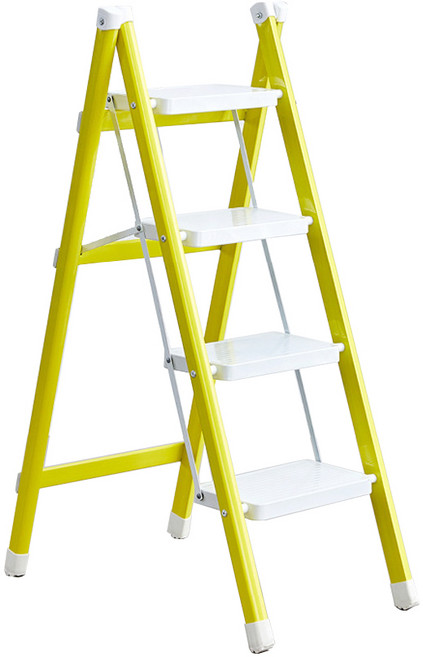 코끼리리빙 소형 접이식 미니 사다리 4단 옐로우, 1개