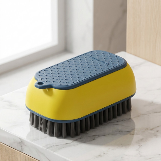 몰투데이 한번에클린 운동화 욕실 청소 솔 브러쉬, 옐로우, 1개