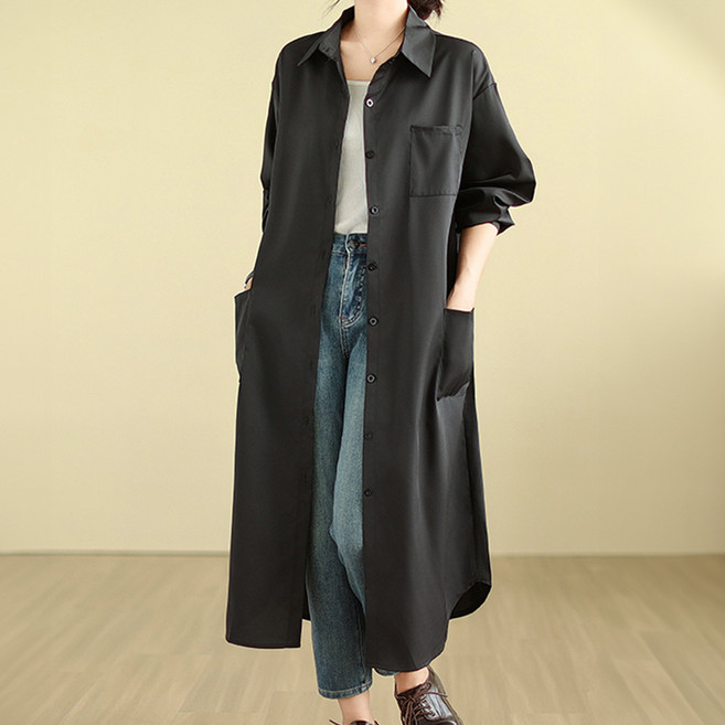 아뗄릭 디멜르 포트룩 빅사이즈 롱 셔츠 원피스 10859