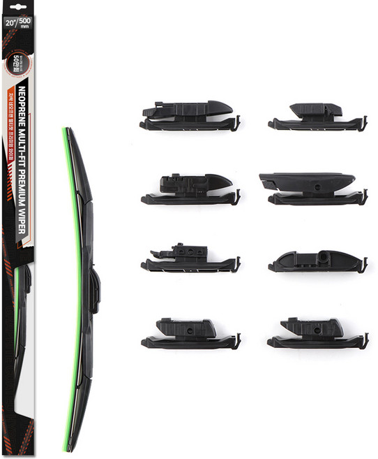 차싹 수입차용 네오프렌 멀티핏 프리미엄 와이퍼 + 기본 어댑터 9종 세트