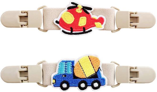 理享家 幼稚園手帕夾2件組, 攪拌車 + 直升機, 1套