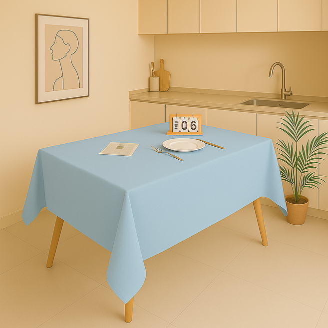 아싸레 파티 방수 식탁보, 블루, 137 x 274 cm, 1개