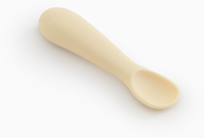 탁가온 123 실리콘 자기주도 스푼, 스푼 + 케이스, 옐로우, 1개