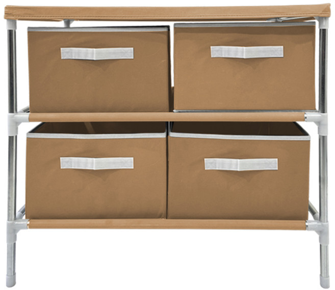 MAME 조립식 비키니 서랍장 2단 대형, 브라운