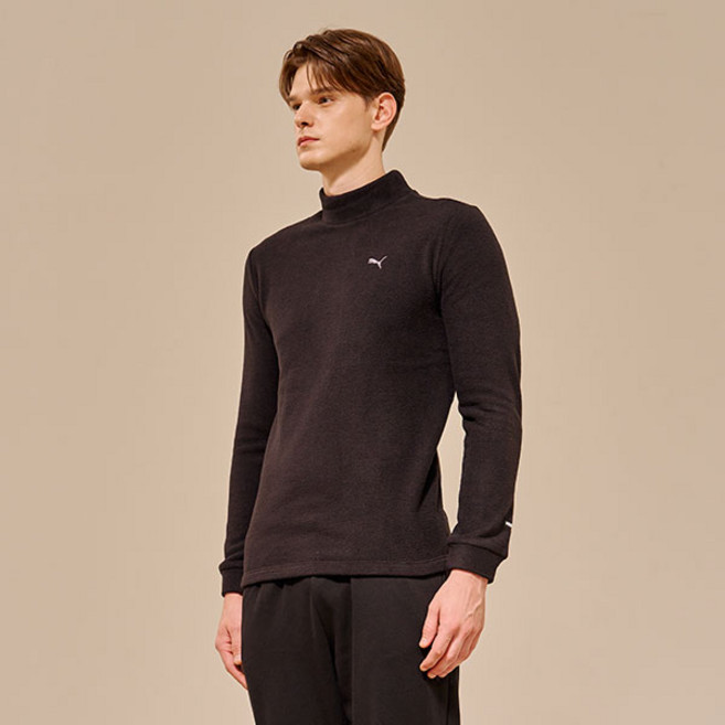 푸마바디웨어 남성용 플리스 모크넥 긴팔 티셔츠