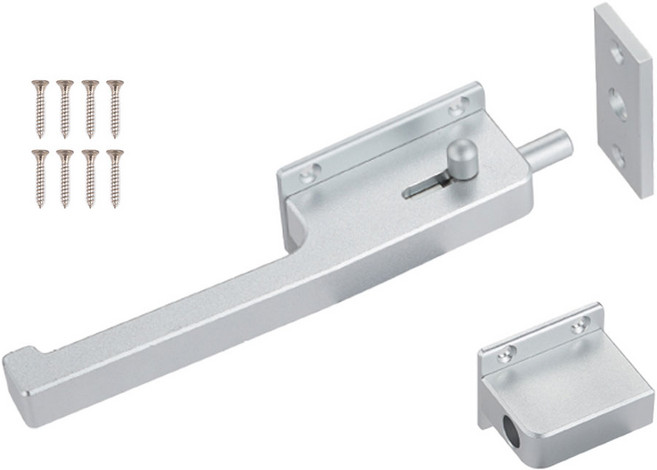 철물대장 피팅룸 손잡이 잠금장치, 실버, 1개