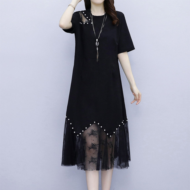 아뗄릭 진주 컷 시스루 레이스 롱 원피스 00001 빅사이즈 포함