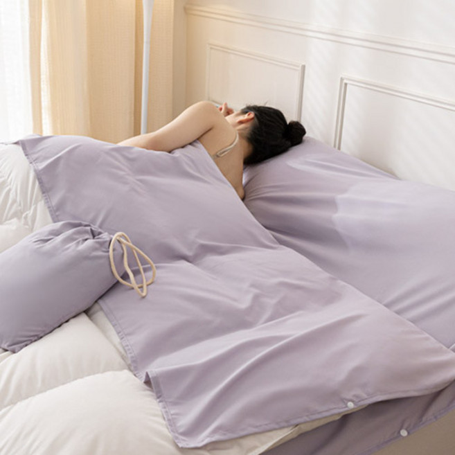 다마다마 휴대용 사계절 호텔식 여행용 올인원 커버, 퍼플