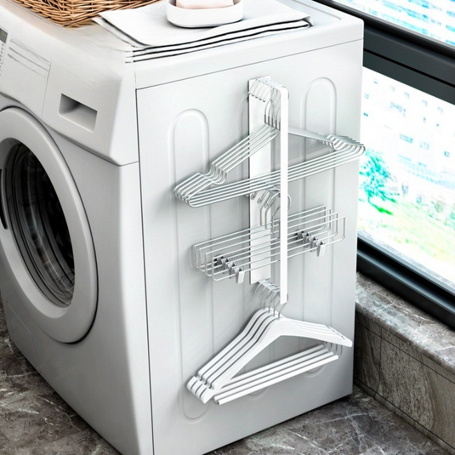 프렌지 튼튼한 옷걸이 보관대 Large 3단, 화이트, 1개