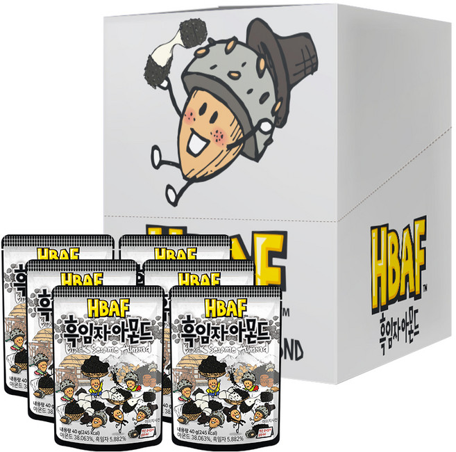 바프 흑임자 아몬드, 40g, 6개