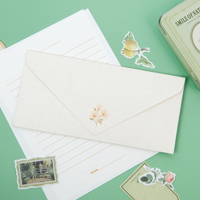 좋은기븐 프리미엄 용돈봉투 화단목련 10p 스티커 12p, 연미색, 1개