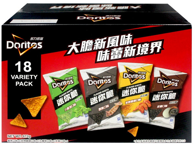 Doritos 多力多滋 迷你脆星級小吃組 九層塔 4個 + 皮蛋 4個 + 炭烤雞翅 5個 + 墨魚 5個, 972g, 1套
