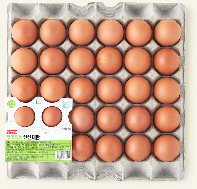 장연양계 무항생제 인증 신선대란 1.56kg, 1개, 30구