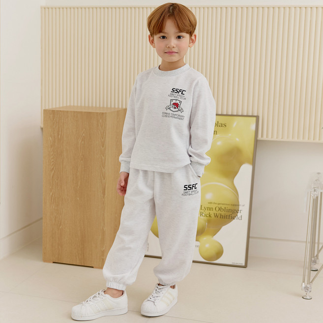 유라비 아동용 SSFC 맨투맨 + 트레이닝 팬츠 상하의 세트