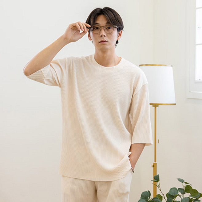 파이브엑스라지 남성용 오버핏 골지 7부티