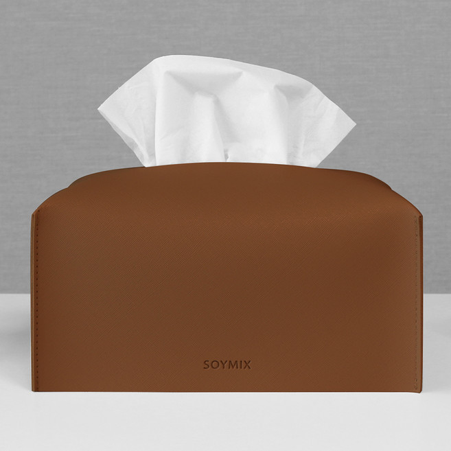 소이믹스 사피아노 가죽 호텔 룸 티슈 케이스 커버, 번트시에나