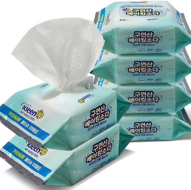 에파타클린업 구연산베이킹소다 찌든때전용 키친앤리빙 물티슈, 6개