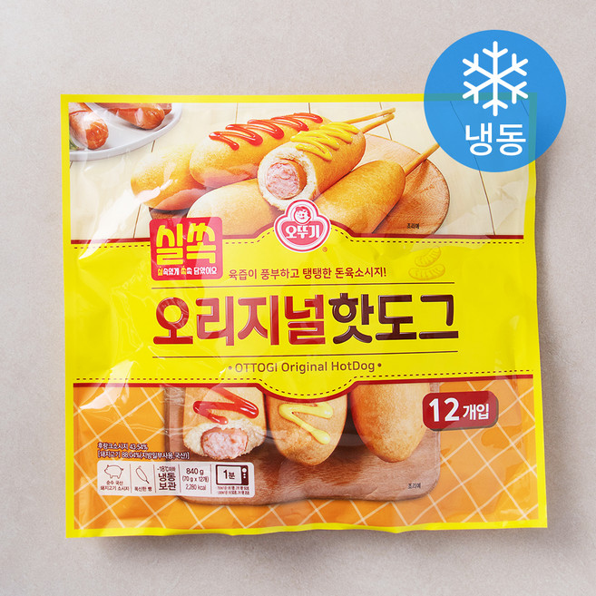 오뚜기 실쏙 오리지널 핫도그 (냉동), 70g, 12개입, 1개