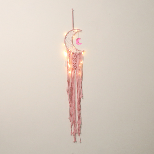 힘룸 예쁜 마크라메 벽장식 문, 핑크