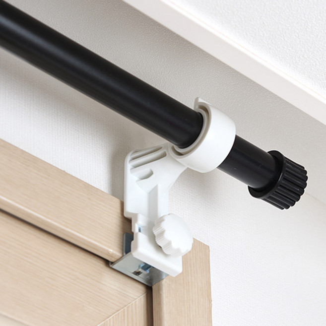 세류홈 커튼봉 퓨어 25mm + 안뚫어고리 봉 3p 세트, 블랙