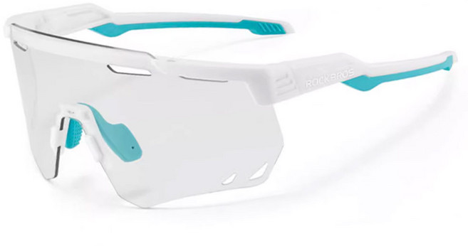 락브로스 스포츠 변색 도수클립 자전거 고글 SP323, 매트화이트(프레임) + 스모크그레이(렌즈), 1개