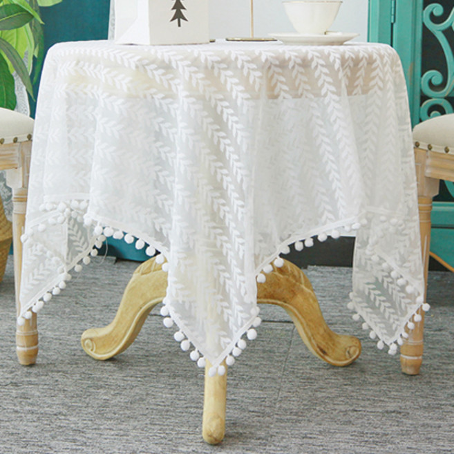 GUNU 홈카페 인테리어 촬영 소품 레이스 테이블보, 타입B, 1개, 90 x 90 cm