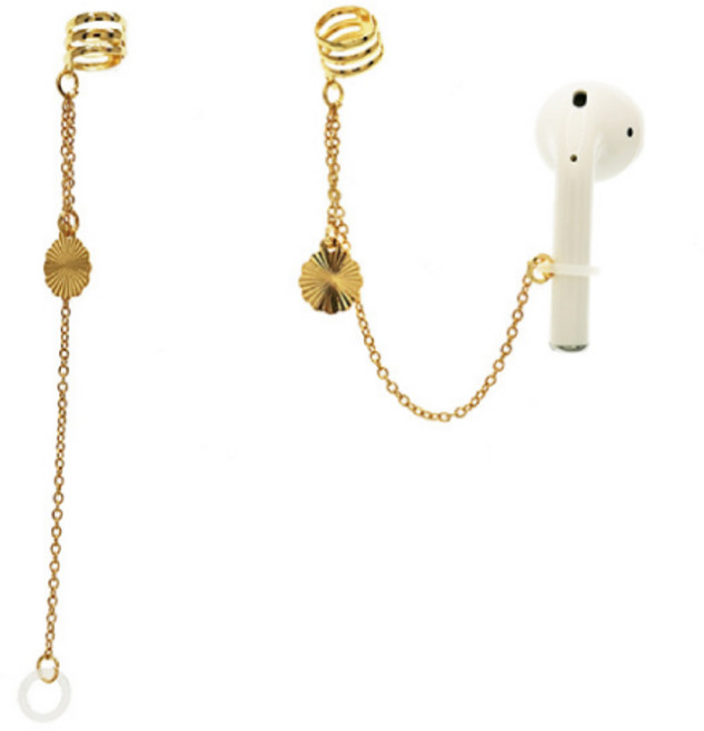 아리코 에어팟 분실방지 양쪽 조개 이어커프, 골드, 1개