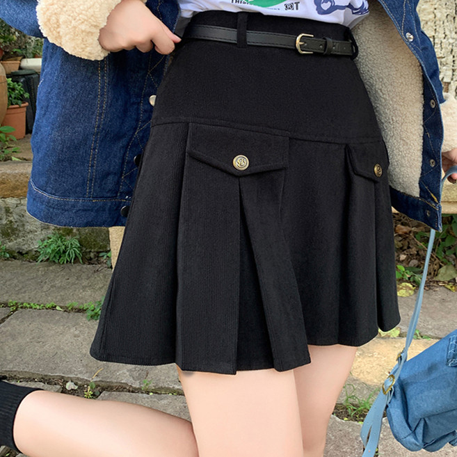 메이첼 웨이스트 힙 커버 코듀로이 스커트 11198