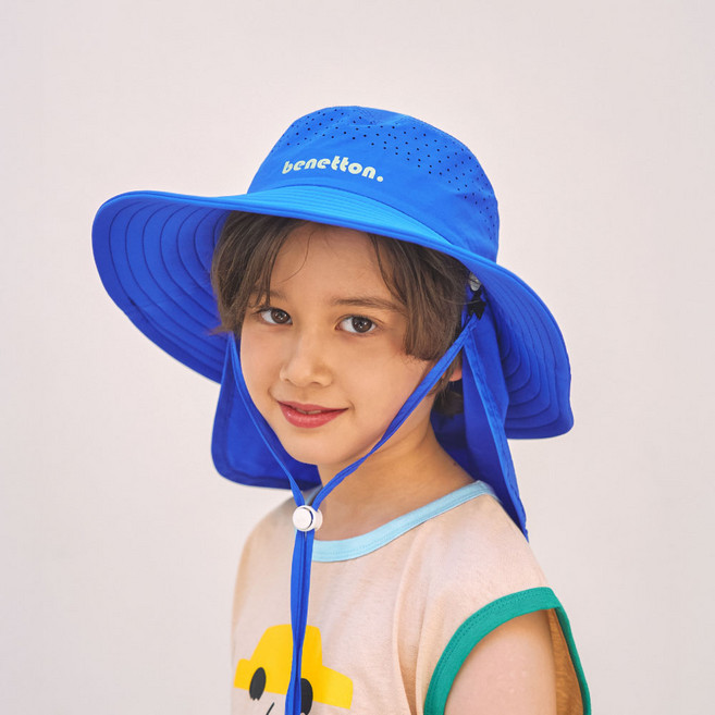 베네통키즈 아동용 쿨 웨이브 캠핑햇 플랩캡