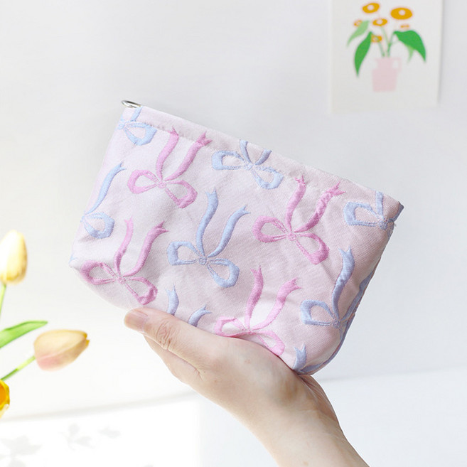 소리달 여성용 카야 리본포인트 발레코어룩 파우치 가로