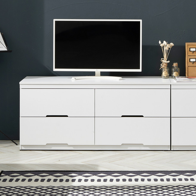 가이온 리빙 2단 거실장 1200 방문설치, 화이트